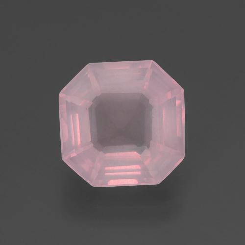 Quartzo rosa rosa natural 2,89ct, corte esmeralda, transparente