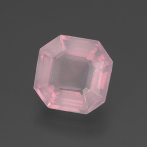 Quartzo rosa rosa natural 2,89ct, corte esmeralda, transparente