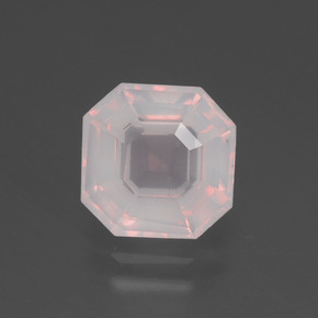 Quartzo rosa rosa natural 2,67ct, corte esmeralda, transparente