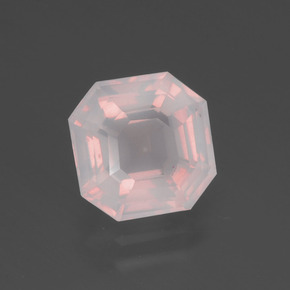 Quartzo rosa rosa natural 2,67ct, corte esmeralda, transparente