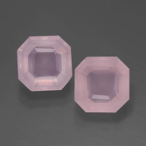 Pedras preciosas de quartzo rosa rosa natural de 4,75 ct, corte esmeralda, transparente