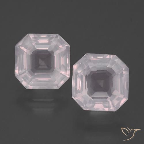 4.59ctw Natural Rosa bem claro Quartzo Rosa, Corte Esmeralda, Transparente