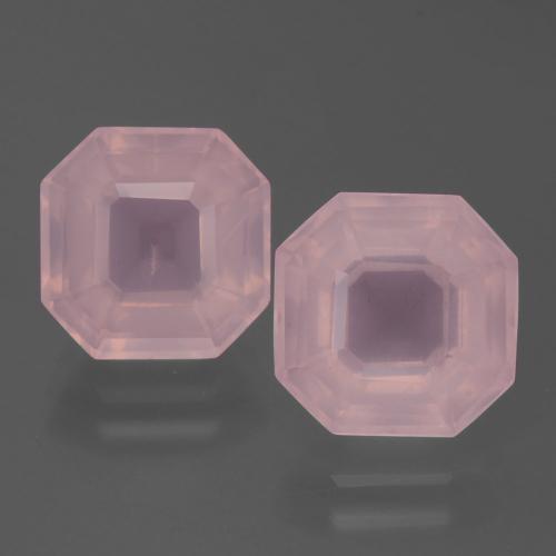 Pedras preciosas de quartzo rosa rosa natural de 8,03 ct, corte esmeralda, transparente