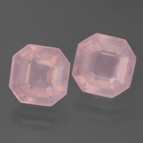 Pedras preciosas de quartzo rosa rosa natural de 8,03 ct, corte esmeralda, transparente