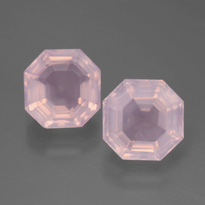 Pedras preciosas de quartzo rosa rosa natural de 5,62 ct, corte esmeralda, transparente