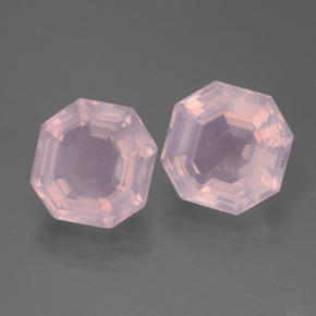 Pedras preciosas de quartzo rosa rosa natural de 5,62 ct, corte esmeralda, transparente