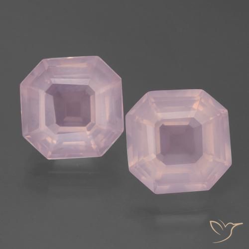 6.71ctw Natural rosa rosa Quartzo Rosa, Corte Esmeralda, Transparente