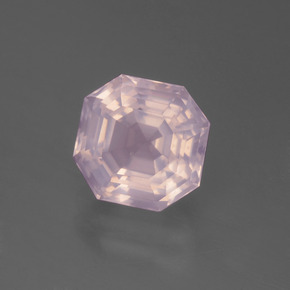 Quartzo rosa rosa natural 3,29ct, corte esmeralda, transparente