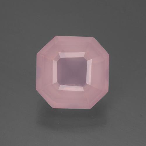 Quartzo rosa rosa natural 3,59ct, corte esmeralda, transparente