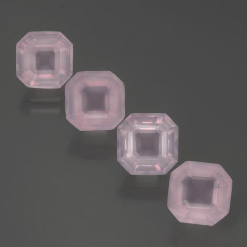 Pedras preciosas de quartzo rosa rosa natural de 7,26 ct, corte esmeralda, transparente