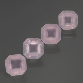 Pedras preciosas de quartzo rosa rosa natural de 7,26 ct, corte esmeralda, transparente