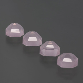 Pedras preciosas de quartzo rosa rosa natural de 7,26 ct, corte esmeralda, transparente