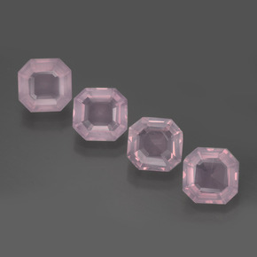 Pedras preciosas de quartzo rosa rosa natural de 9,01 ct, corte esmeralda, transparente
