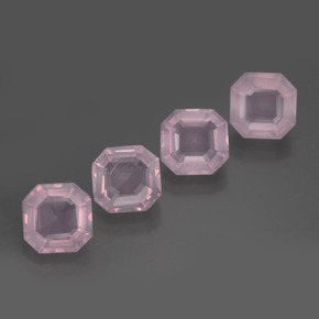 Pedras preciosas de quartzo rosa rosa natural de 9,01 ct, corte esmeralda, transparente
