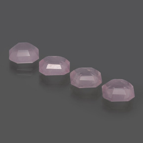 Pedras preciosas de quartzo rosa rosa natural de 9,01 ct, corte esmeralda, transparente