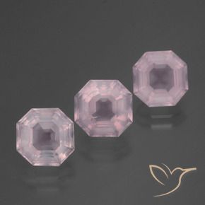 Pedras preciosas de Quartzo Rosa Rosa Claro Rosa natural de 6.27 ct, Corte Octógono / Esmeralda, Transparente