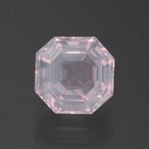 Quartzo rosa rosa natural 1,96ct, corte esmeralda, transparente