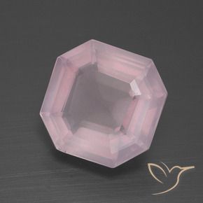 Quartzo Rosa rosa rosa Natural 4.83ct, Corte Octógono / Esmeralda, Transparente
