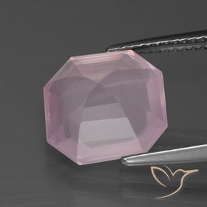 Quartzo Rosa rosa rosa Natural 4.83ct, Corte Octógono / Esmeralda, Transparente