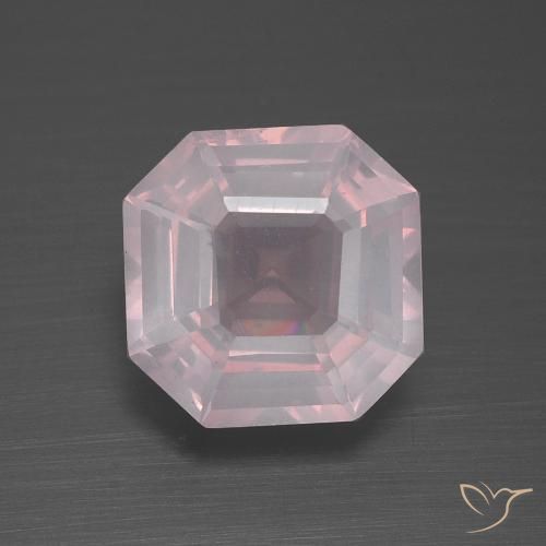3.76ct Natural Luz rosa Quartzo Rosa, Corte Esmeralda, Transparente