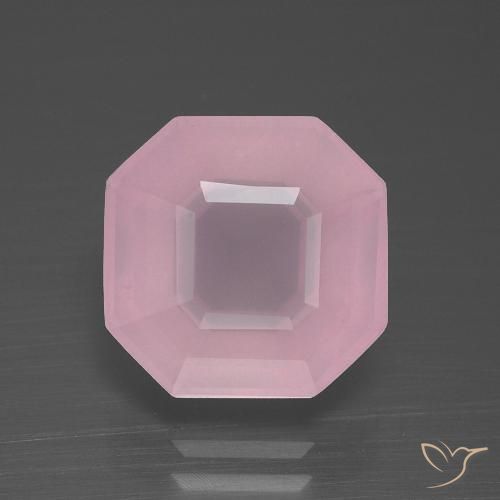 5.31ct Natural rosa médio Quartzo Rosa, Corte Esmeralda, Transparente