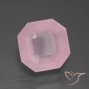 Quartzo Rosa rosa médio Natural 5.31ct, Corte Octógono / Esmeralda, Transparente