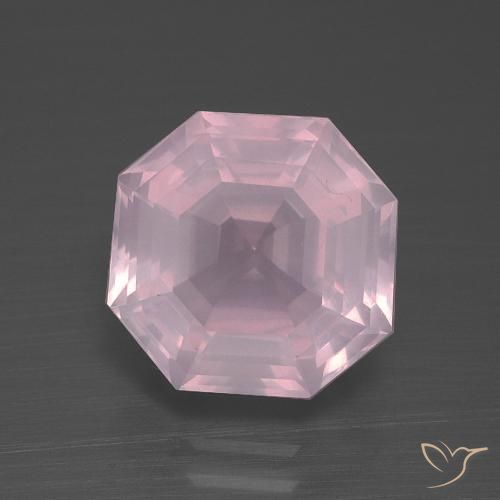 4.21ct Natural rosa rosa Quartzo Rosa, Corte Esmeralda, Transparente