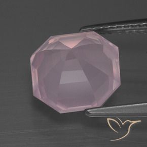 Quartzo Rosa rosa rosa Natural 4.21ct, Corte Octógono / Esmeralda, Transparente