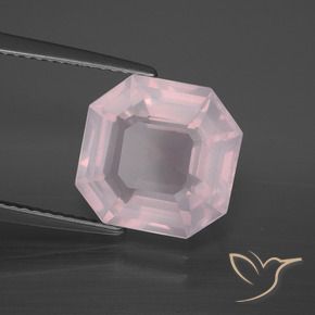 Quartzo Rosa Rosa Rosa bem claro Natural 5.36ct, Corte Octógono / Esmeralda, Transparente