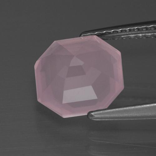 Quartzo rosa rosa natural 2,69ct, corte esmeralda, transparente