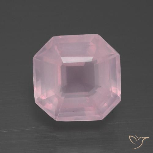 4.31ct Natural rosa médio Quartzo Rosa, Corte Esmeralda, Transparente