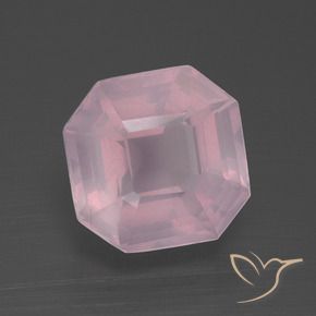 Quartzo Rosa rosa médio Natural 4.31ct, Corte Octógono / Esmeralda, Transparente