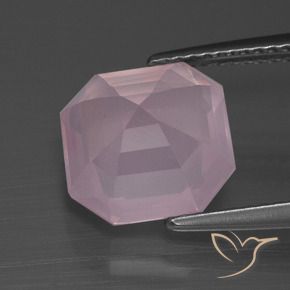 Quartzo Rosa rosa médio Natural 4.31ct, Corte Octógono / Esmeralda, Transparente