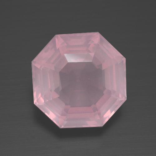 Quartzo rosa rosa natural 3,98ct, corte esmeralda, transparente