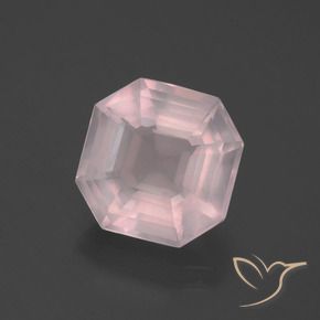 Quartzo Rosa Rosa Claro Rosa Natural 5.38ct, Corte Octógono / Esmeralda, Transparente