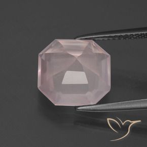 Quartzo Rosa Rosa Claro Rosa Natural 5.38ct, Corte Octógono / Esmeralda, Transparente