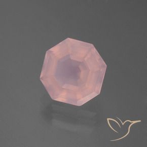 Quartzo Rosa Rosa Vivo Natural 3.76ct, Corte Octógono / Esmeralda, Transparente