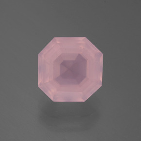 Quartzo rosa rosa rosa médio natural 3,98ct, corte esmeralda, transparente