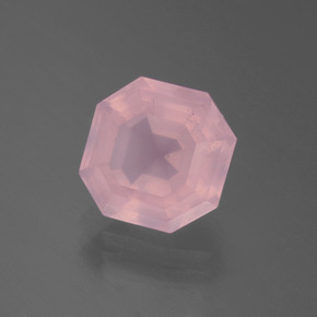 Quartzo rosa rosa rosa médio natural 3,98ct, corte esmeralda, transparente