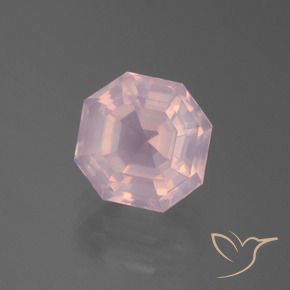 Quartzo Rosa Luz rosa Natural 4.00ct, Corte Octógono / Esmeralda, Transparente