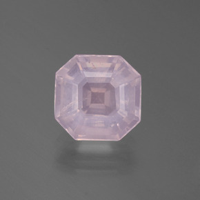 Quartzo rosa rosa natural 3,02ct, corte esmeralda, transparente