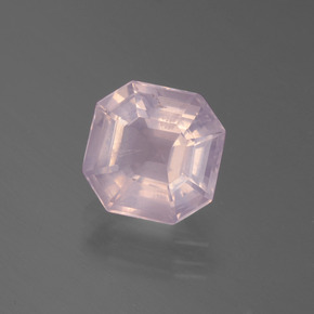 Quartzo rosa rosa natural 3,02ct, corte esmeralda, transparente
