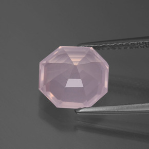 Quartzo Rosa Rosa chiclete Natural 3.68ct, Corte Esmeralda, Transparente