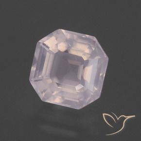 Quartzo Rosa Rosa Claro Rosa Natural 4.06ct, Corte Octógono / Esmeralda, Transparente