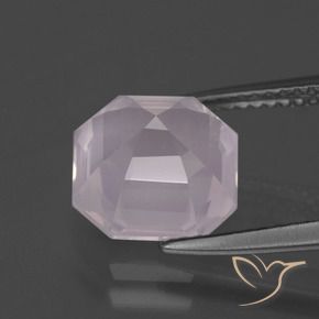 Quartzo Rosa Rosa Claro Rosa Natural 4.06ct, Corte Octógono / Esmeralda, Transparente