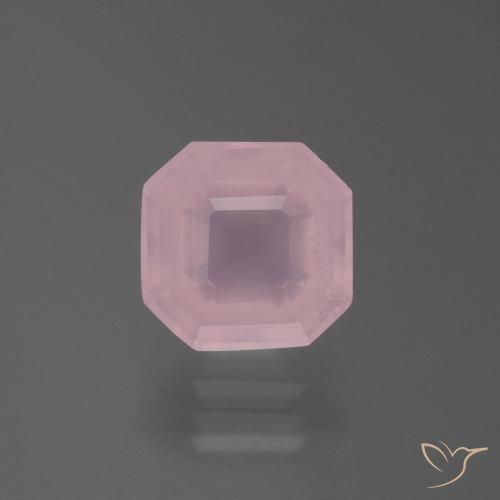 3.50ct Natural rosa rosa médio Quartzo Rosa, Corte Esmeralda, Transparente