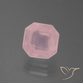 Quartzo Rosa rosa rosa médio Natural 3.50ct, Corte Octógono / Esmeralda, Transparente