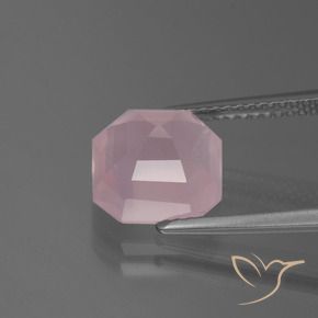 Quartzo Rosa rosa rosa médio Natural 3.50ct, Corte Octógono / Esmeralda, Transparente
