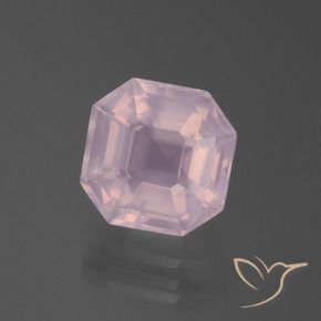 Quartzo Rosa Luz rosa Natural 4.35ct, Corte Octógono / Esmeralda, Transparente