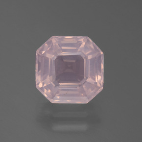Quartzo rosa rosa natural 3,99ct, corte esmeralda, transparente